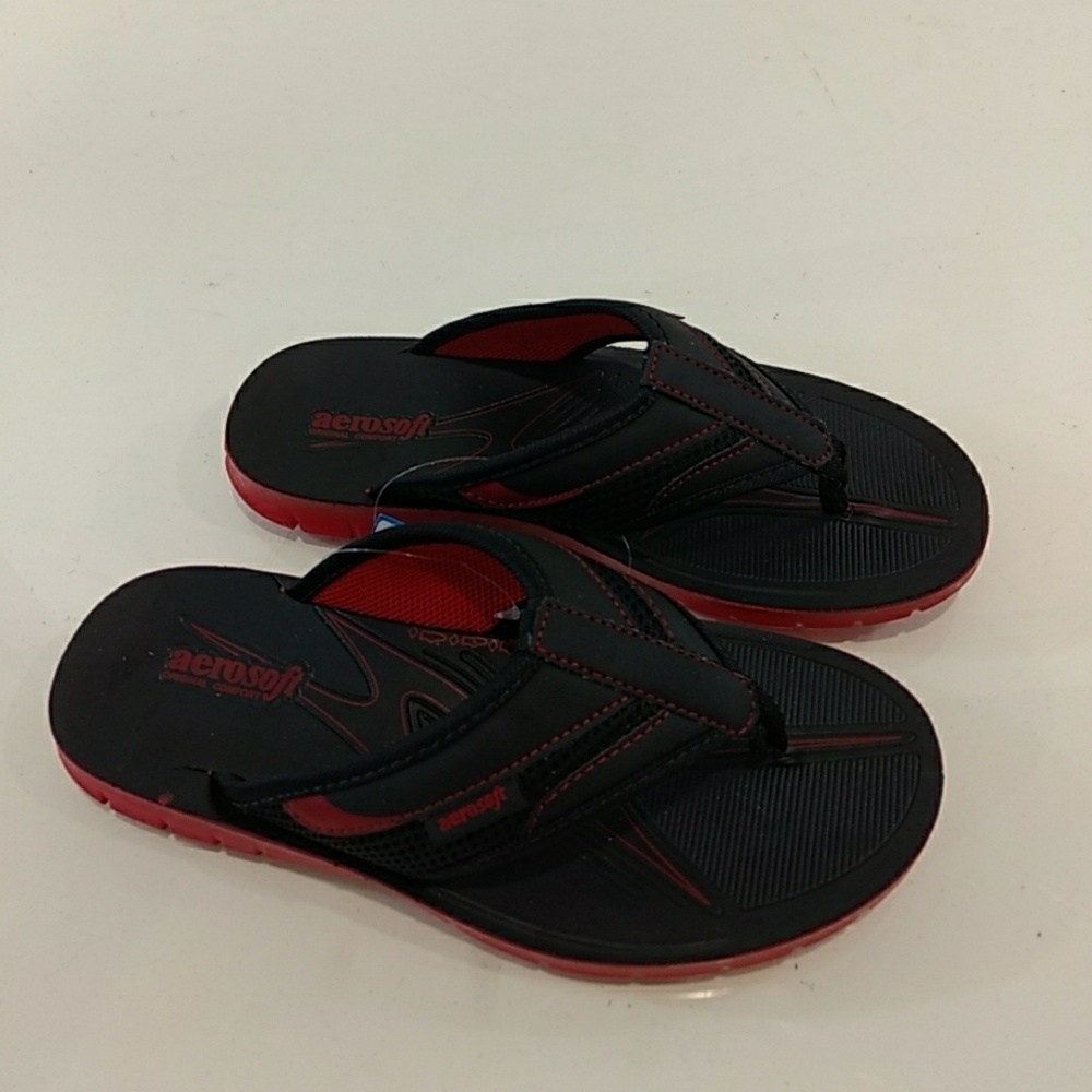 Aerosoft Mens Hospet Sandals Black & Red New